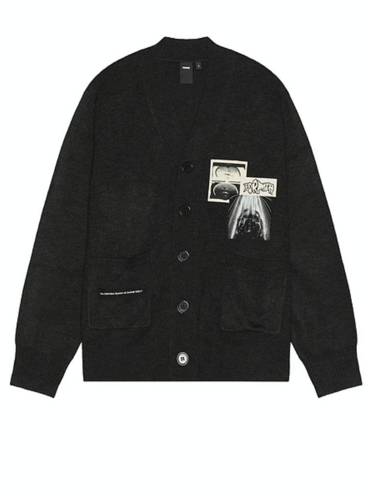 Former Dark Gray Cardigan Sweater In Medium